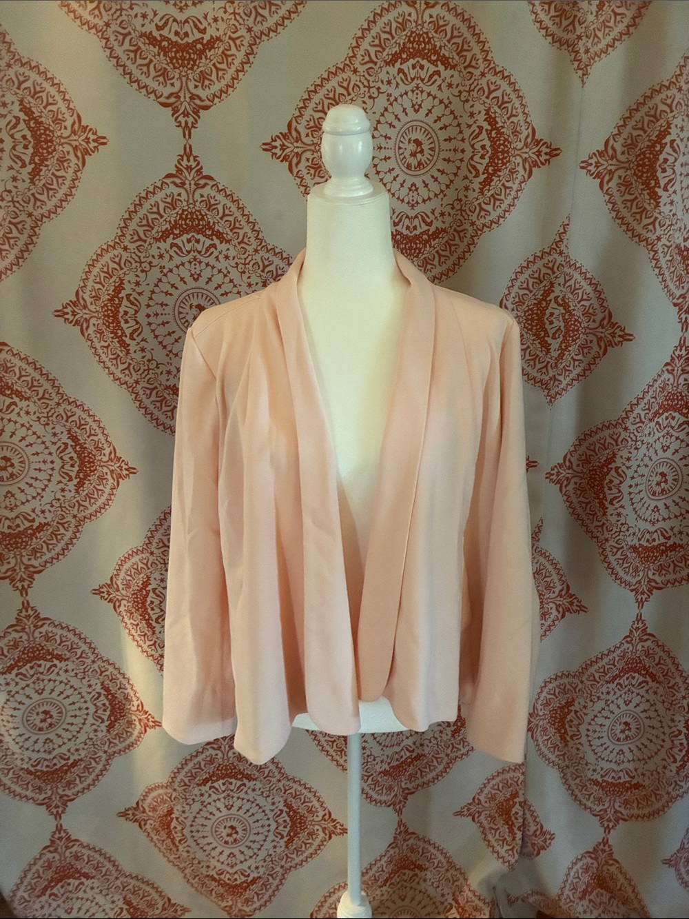 H by Halston Soft Blush Open-Front Draped Blazer